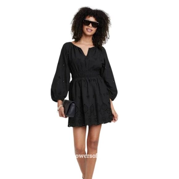 Eyelet Lace Mini Dress - Picture 1 of 7